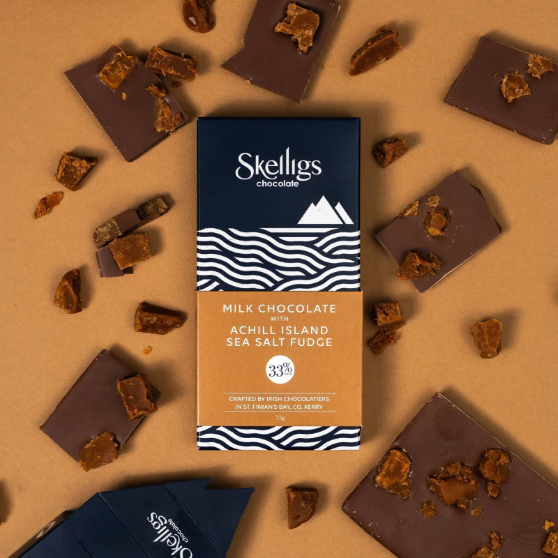 Achill Island Sea Salt Fudge and Milk Chocolate Bar - Image 2