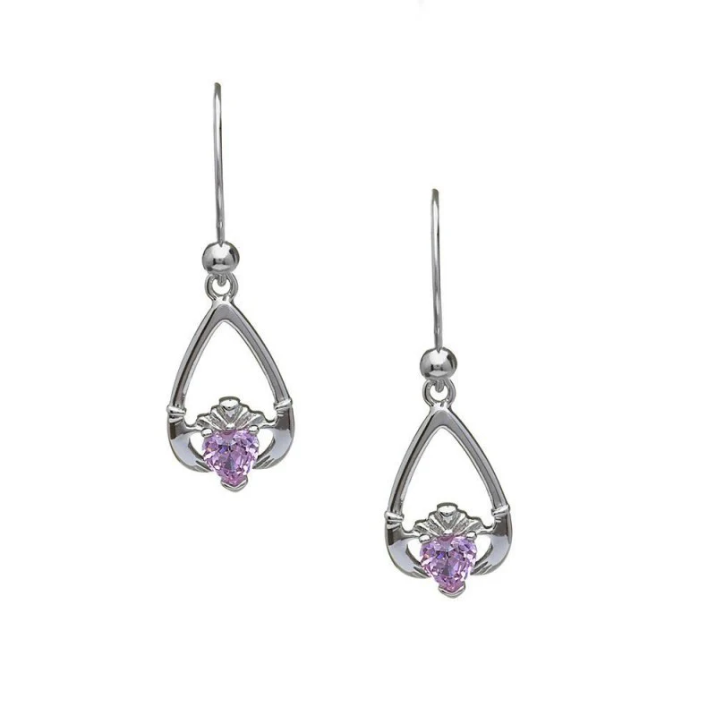 Birthstone Claddagh Earrings - Image 10