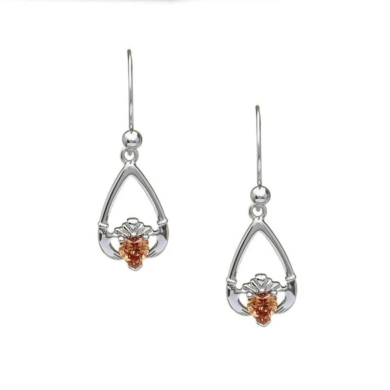 Birthstone Claddagh Earrings - Image 11