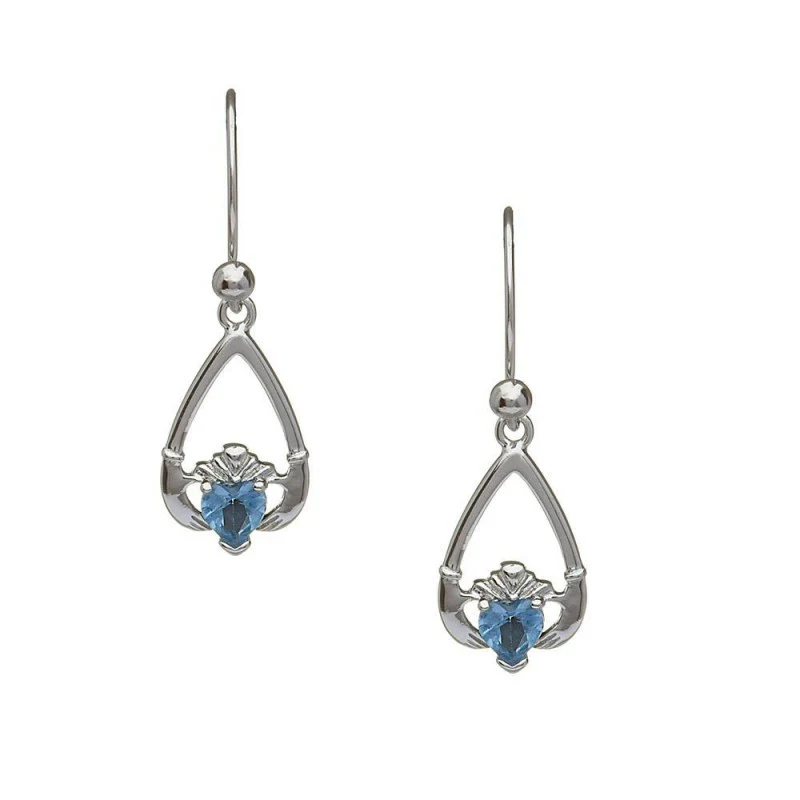 Birthstone Claddagh Earrings - Image 12