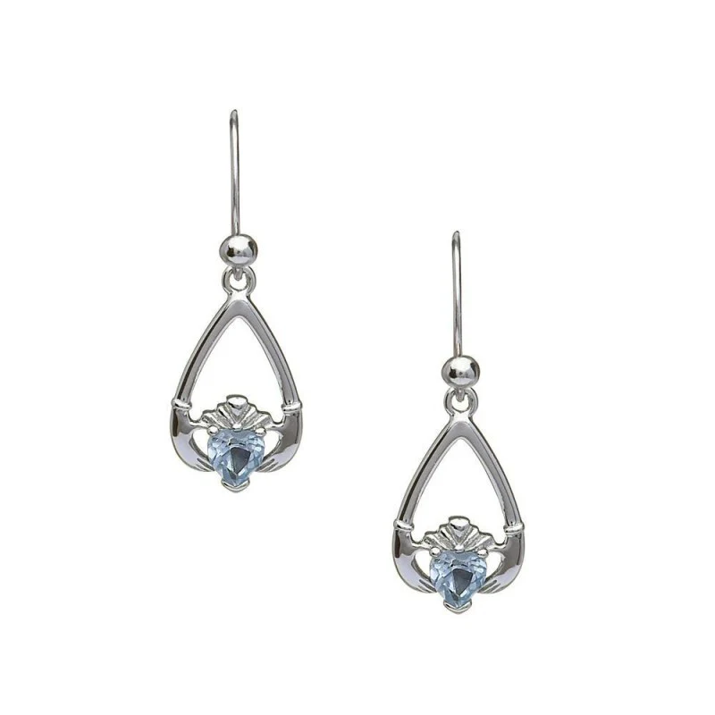 Birthstone Claddagh Earrings - Image 3