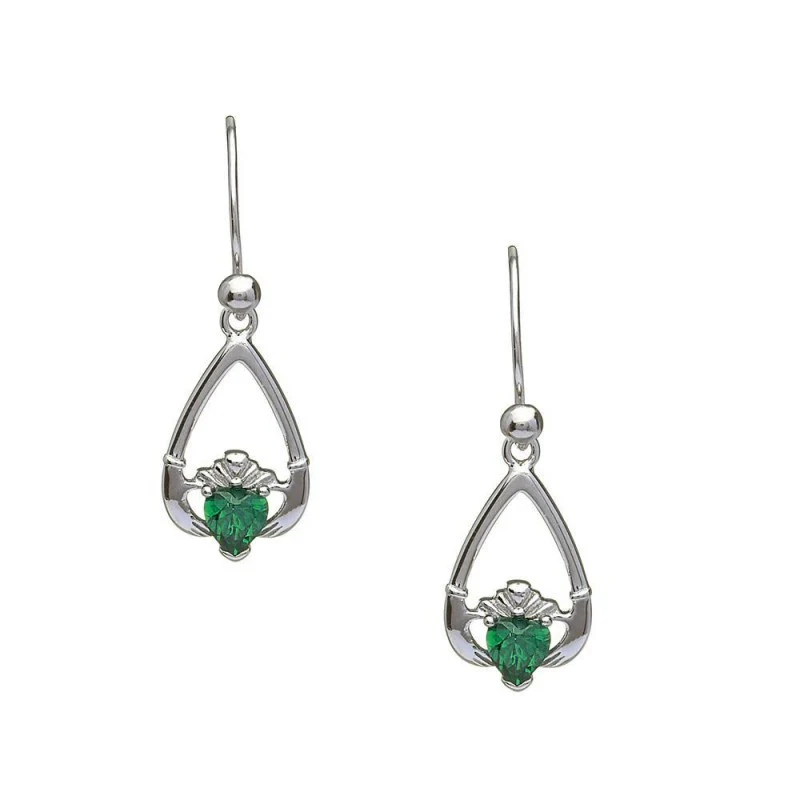 Birthstone Claddagh Earrings - Image 5