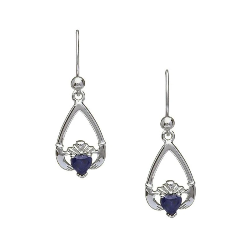 Birthstone Claddagh Earrings - Image 9