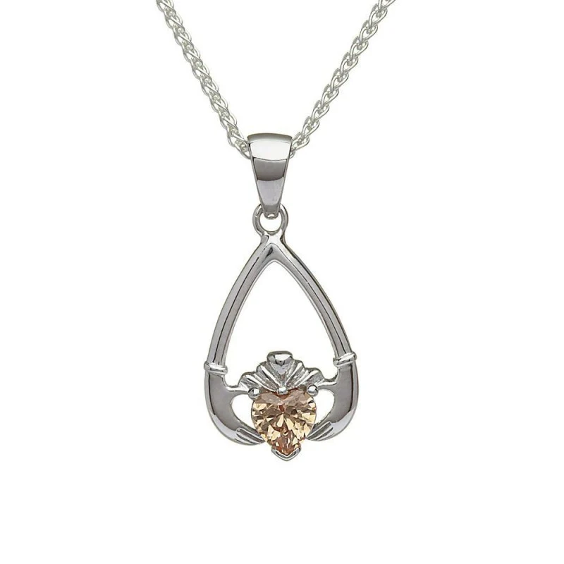 Birthstone Claddagh Necklace - Image 11