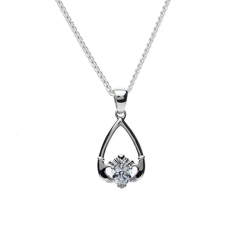 Birthstone Claddagh Necklace - Image 4