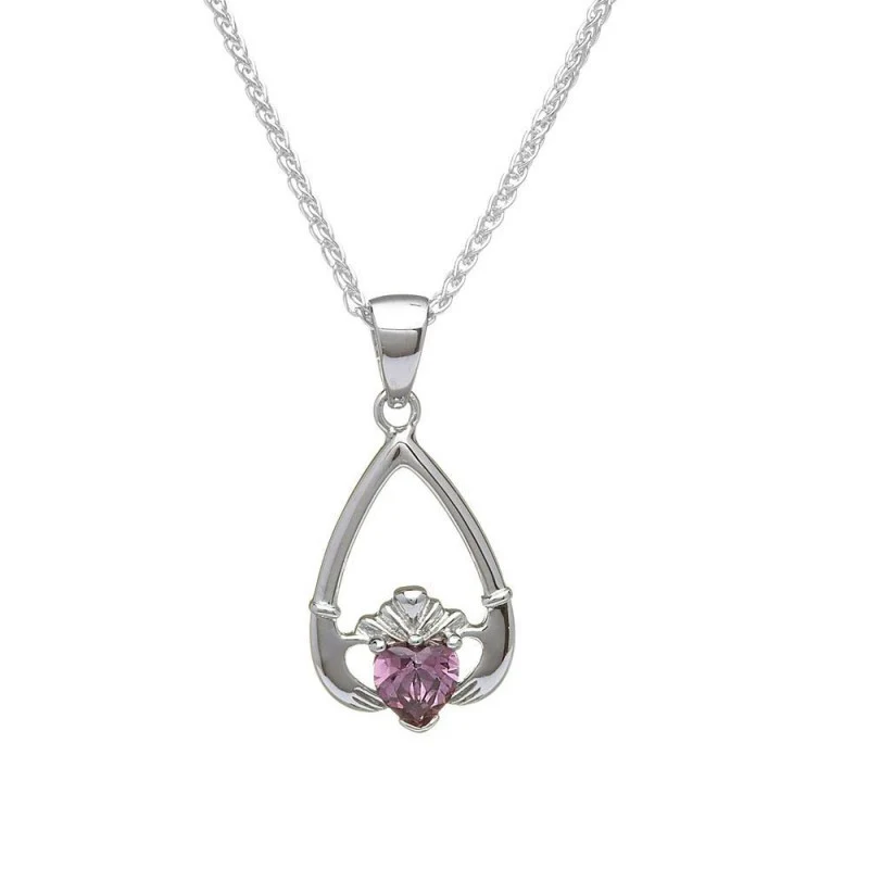 Birthstone Claddagh Necklace - Image 6