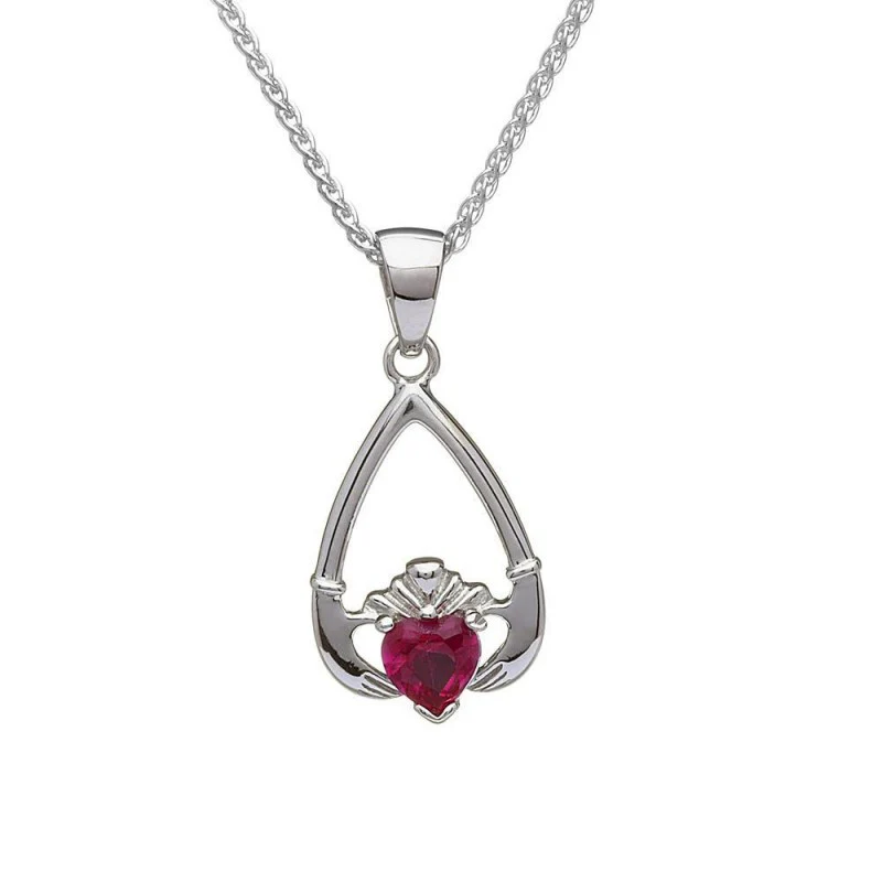 Birthstone Claddagh Necklace - Image 7