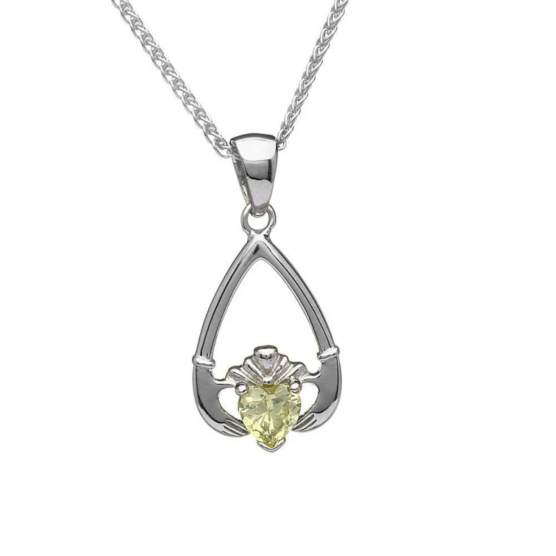 Birthstone Claddagh Necklace - Image 8