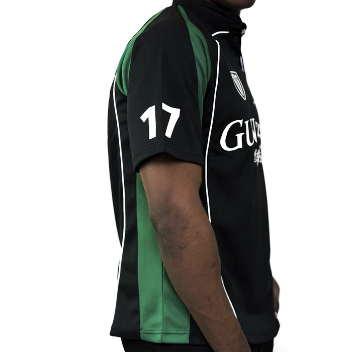 Guinness Black and Green Short Sleeve Performance Rugby Jersey - Image 6