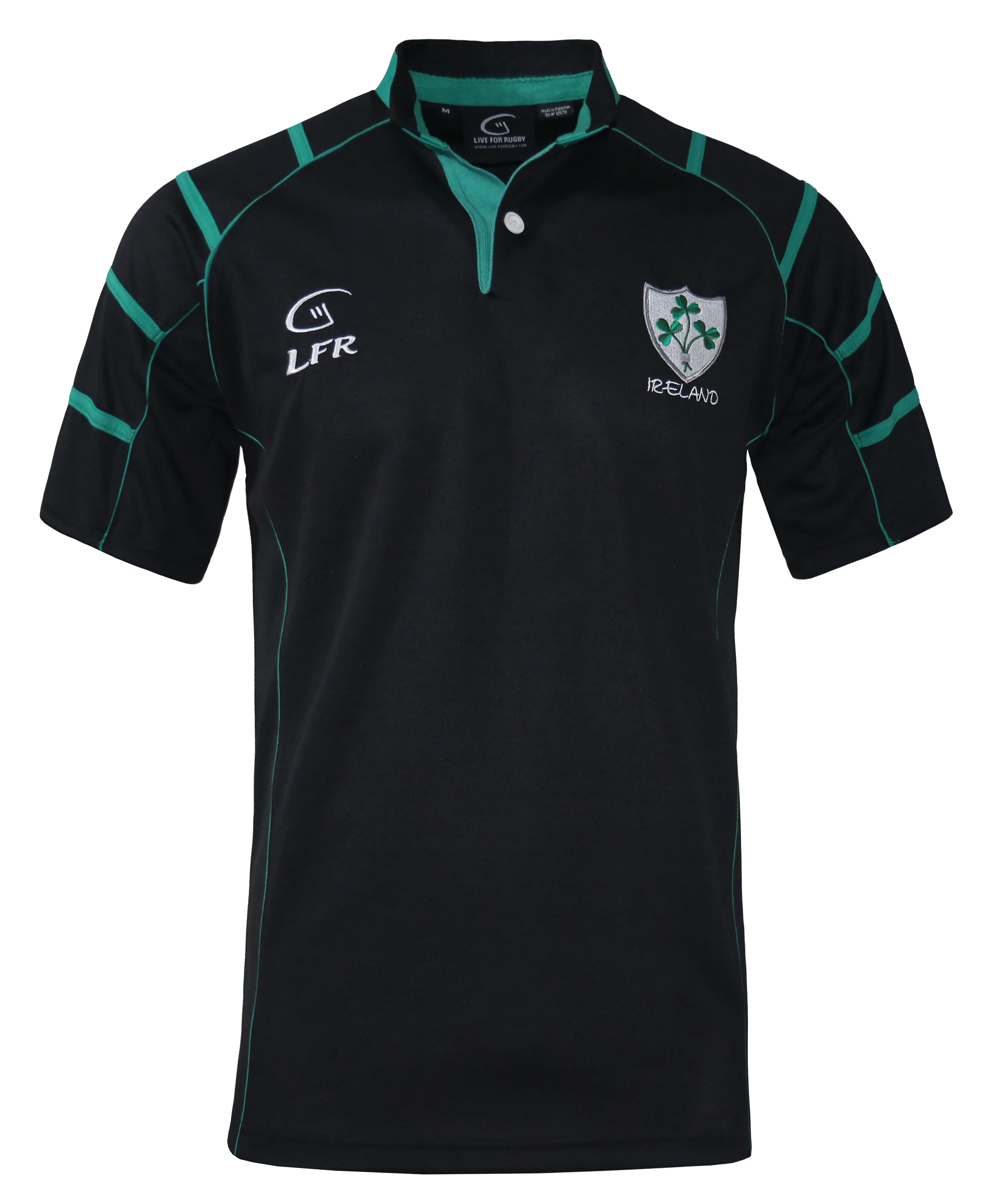 Black Ireland Breathable Rugby Jersey