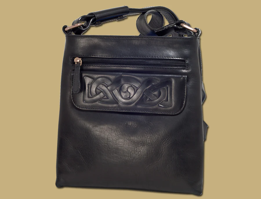 Celtic Embossed Leather Women's Crossbody Bag Made in Ireland - Image 4
