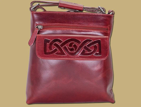 Celtic Embossed Leather Women's Crossbody Bag Made in Ireland - Image 5