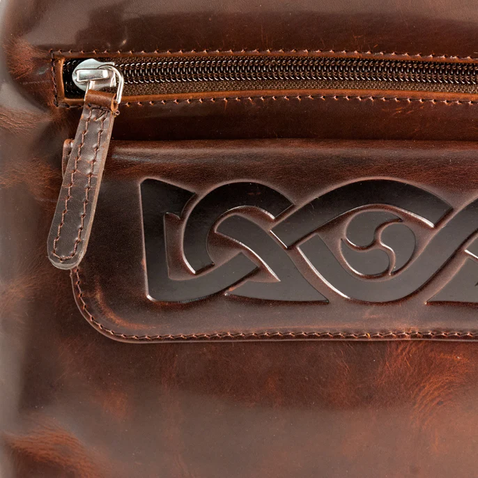Celtic Embossed Leather Women's Crossbody Bag Made in Ireland - Image 6