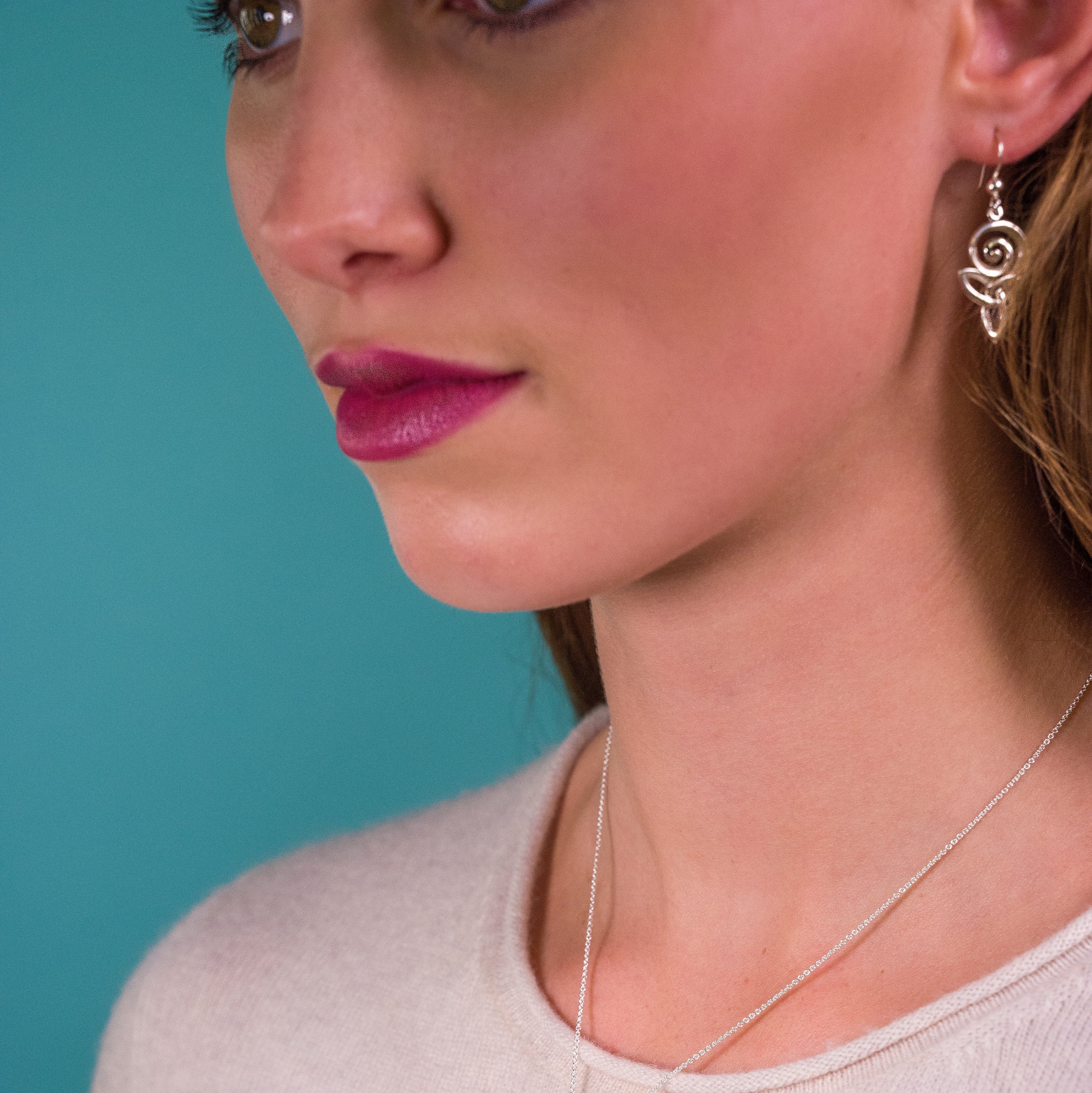 Celtic Spiral and Trinity Knot Sterling Silver Earrings - Image 4