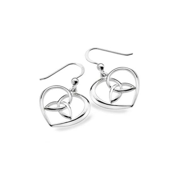 Celtic Trinity Heart Sterling Silver Earrings