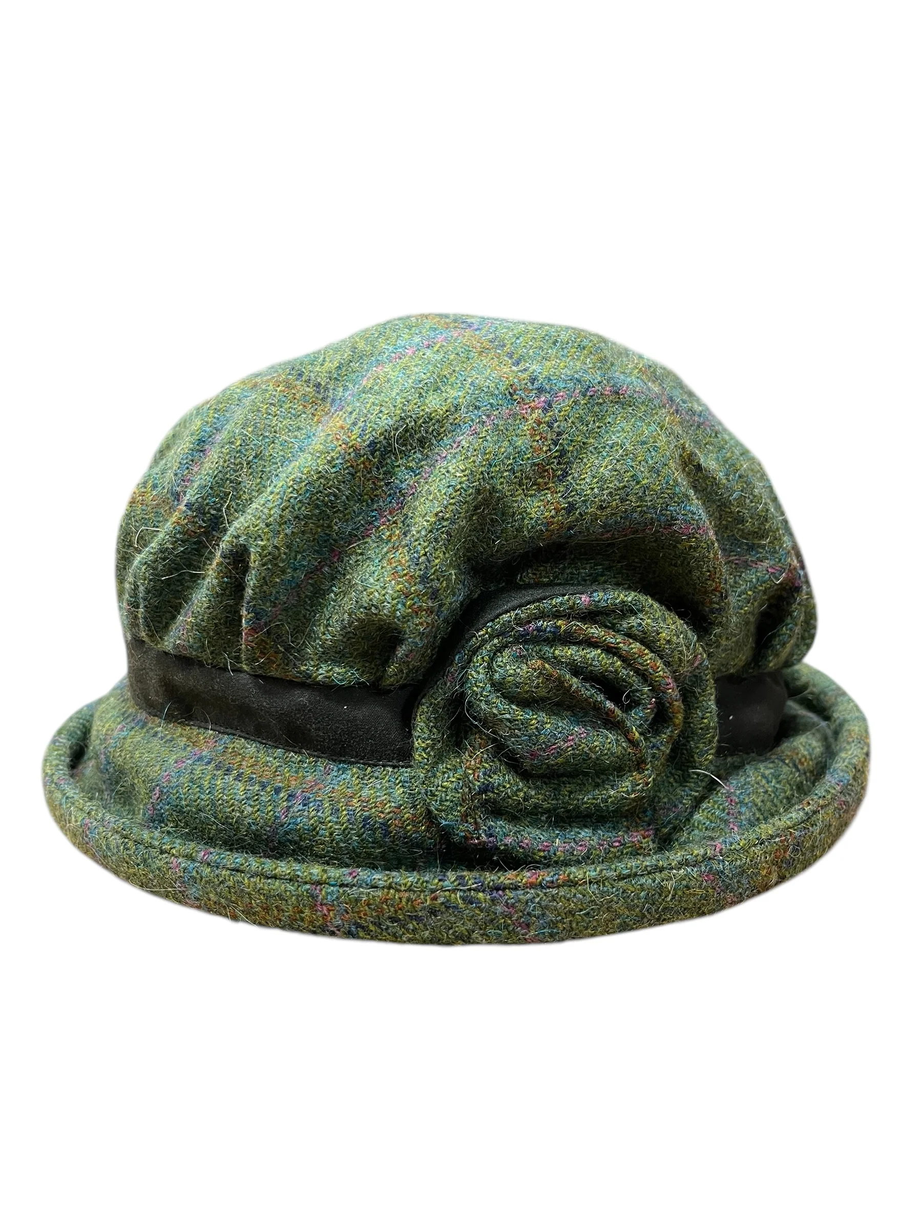 Downton Abbey Style Ladies Hat with Rose and Band - Image 11