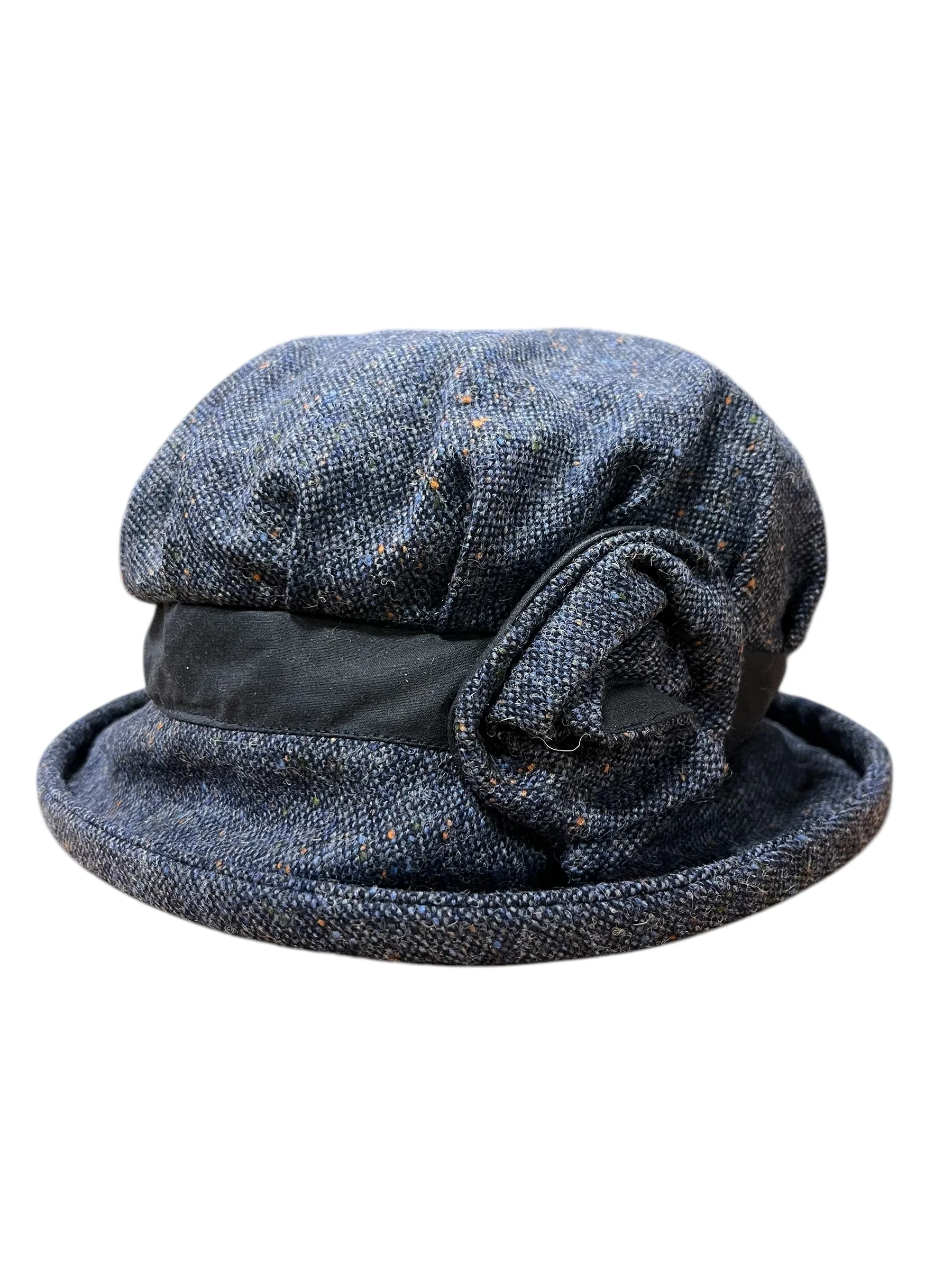 Downton Abbey Style Ladies Hat with Rose and Band - Image 3