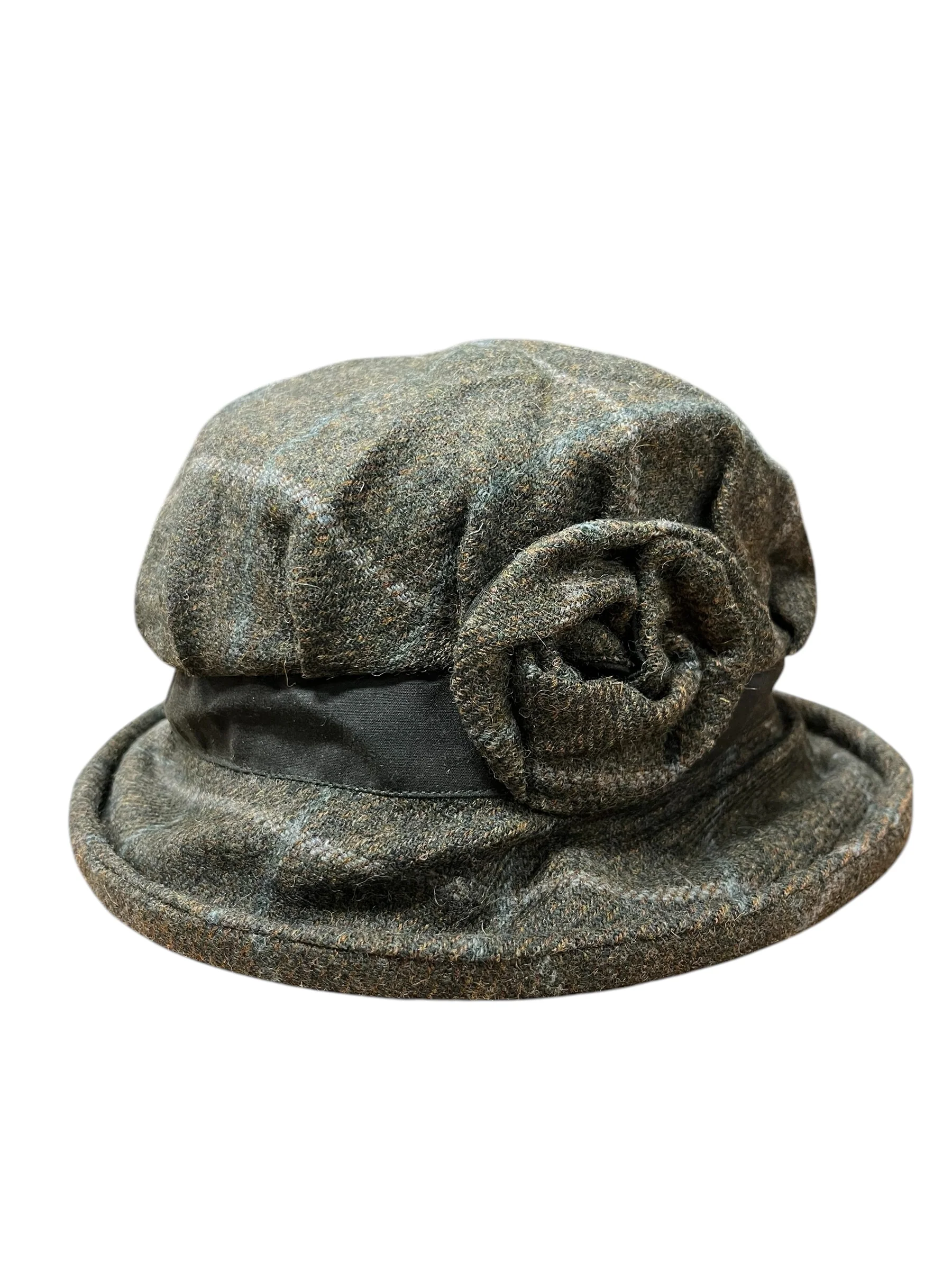 Downton Abbey Style Ladies Hat with Rose and Band - Image 7