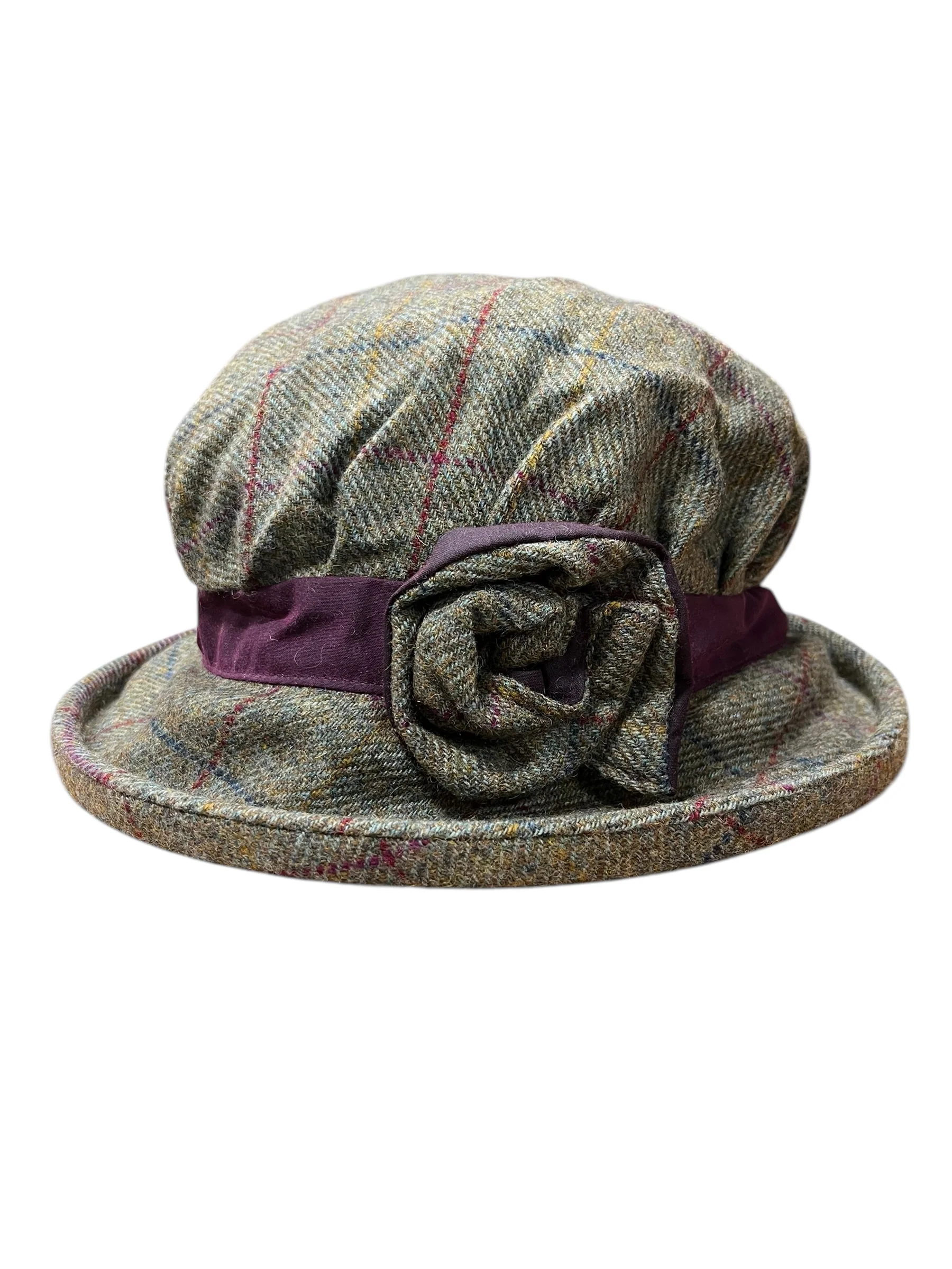 Downton Abbey Style Ladies Hat with Rose and Band - Image 9