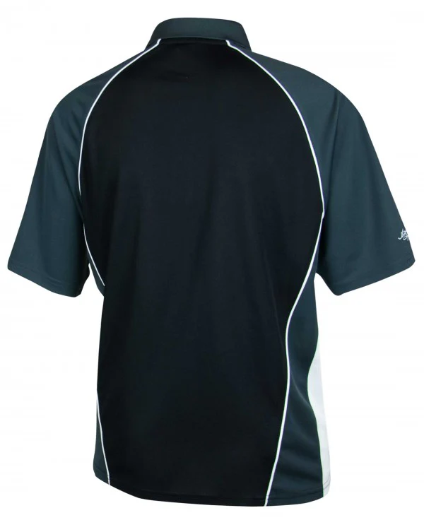 Guinness Men's Black and Grey Paneled Performance Golf Shirt - Image 2