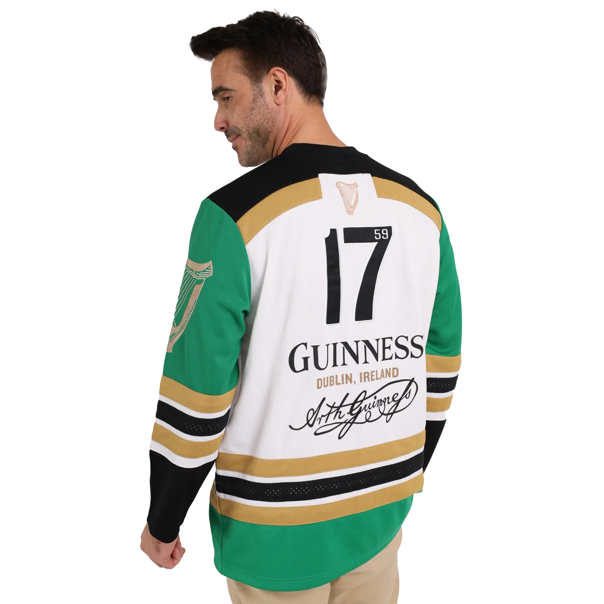 Guinness White and Green Toucan Hockey Jersey - Image 2