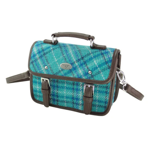 Harris Tweed Mini Satchel with Shoulder Strap - Image 10