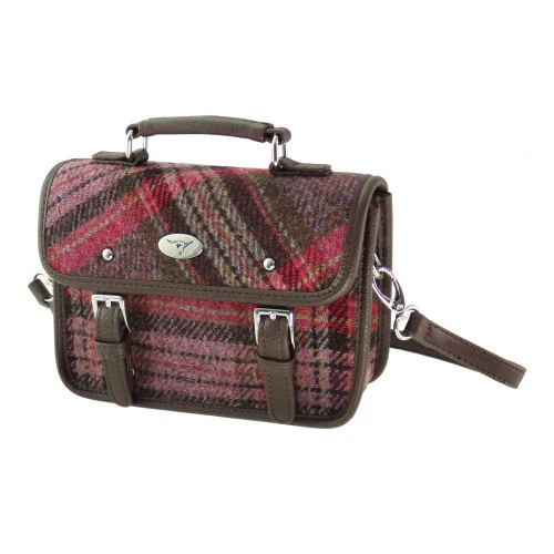 Harris Tweed Mini Satchel with Shoulder Strap - Image 11
