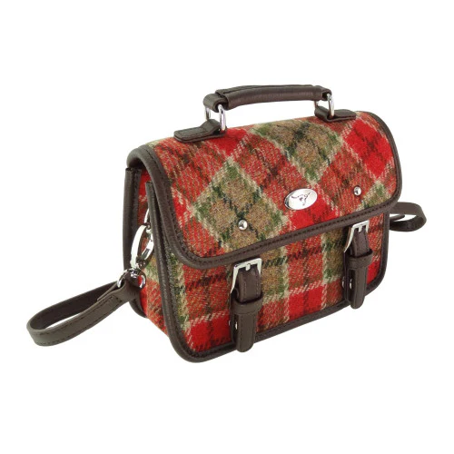 Harris Tweed Mini Satchel with Shoulder Strap - Image 12
