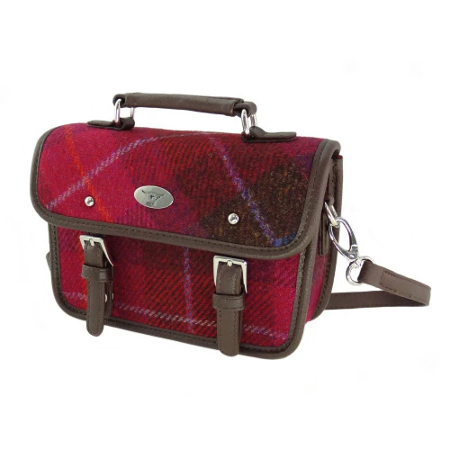 Harris Tweed Mini Satchel with Shoulder Strap - Image 16