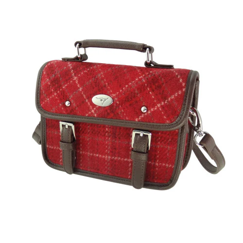 Harris Tweed Mini Satchel with Shoulder Strap - Image 22
