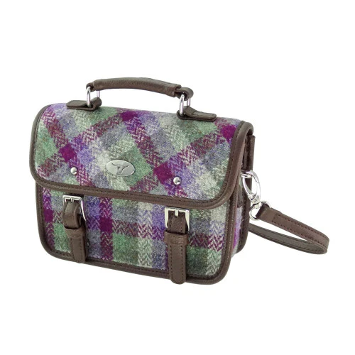 Harris Tweed Mini Satchel with Shoulder Strap - Image 36
