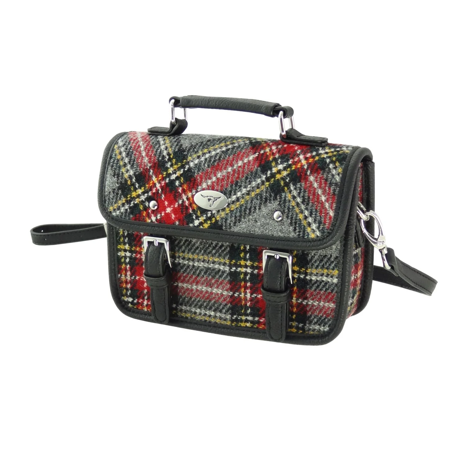 Harris Tweed Mini Satchel with Shoulder Strap - Image 38
