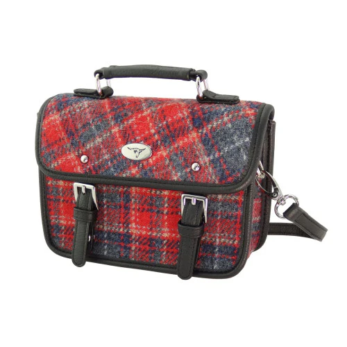 Harris Tweed Mini Satchel with Shoulder Strap - Image 4