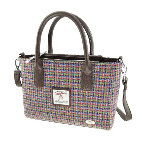 Harris Tweed Small Tote Bag with Shoulder Strap - Image 27