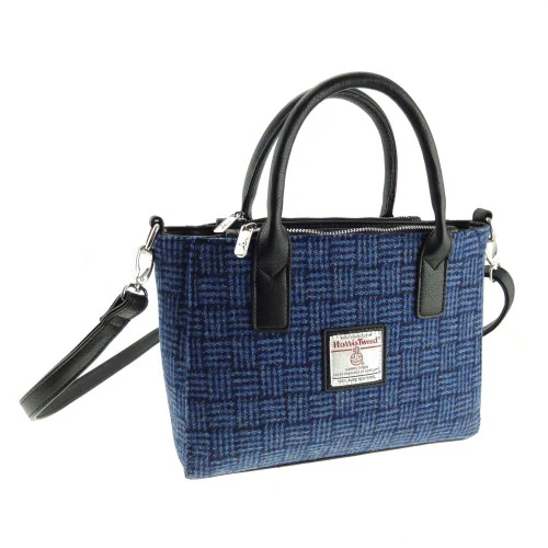 Harris Tweed Small Tote Bag with Shoulder Strap - Image 30