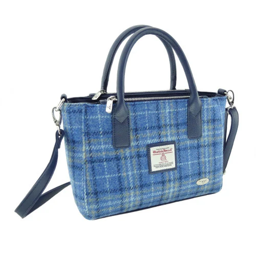 Harris Tweed Small Tote Bag with Shoulder Strap - Image 8
