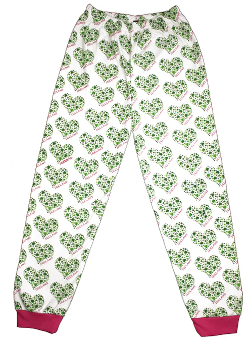 Children's Ireland Pink and Green Shamrock Heart Pajamas - Image 2