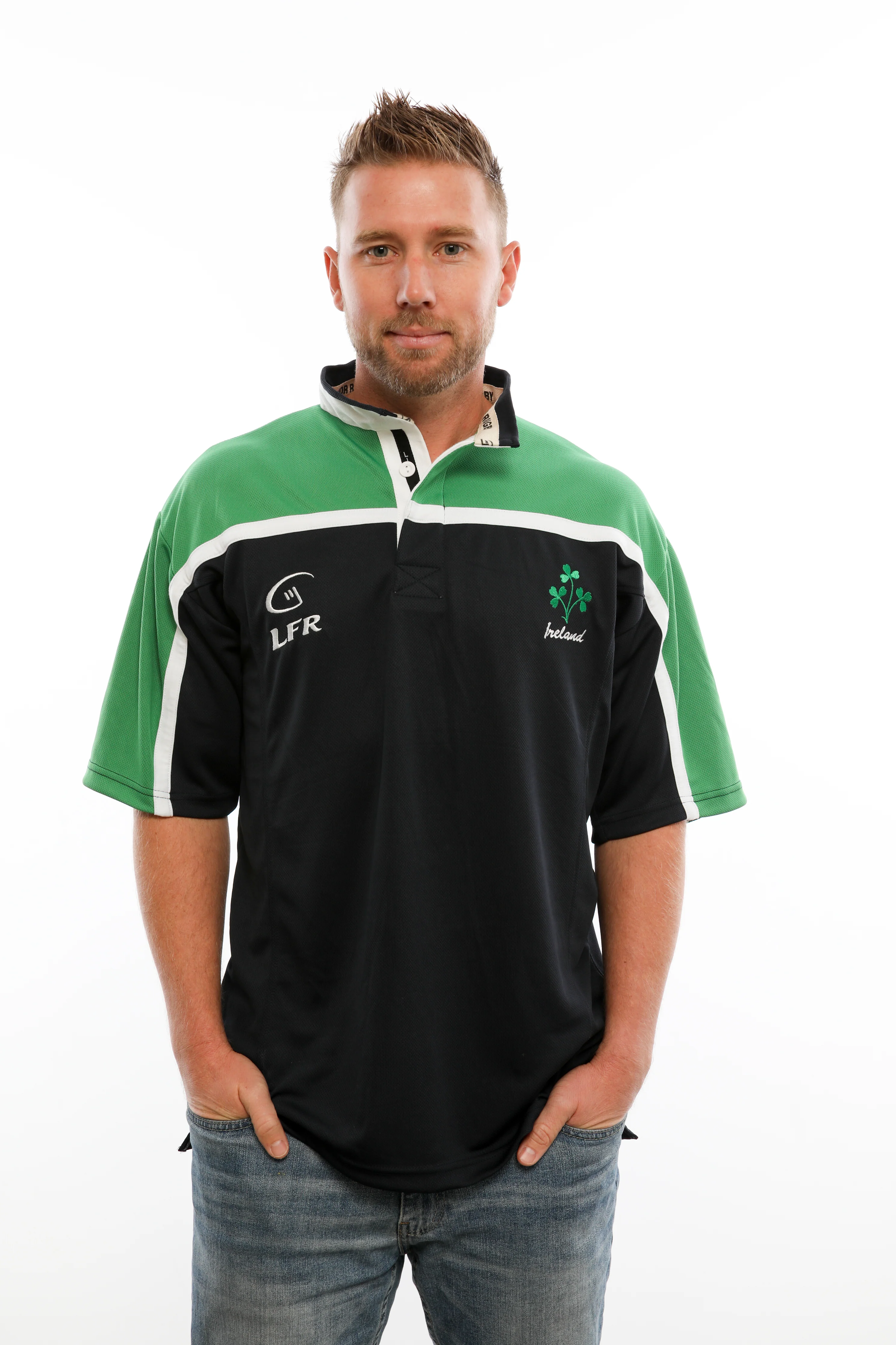 Ireland Navy and Green Breathable Rugby Jersey - Image 2