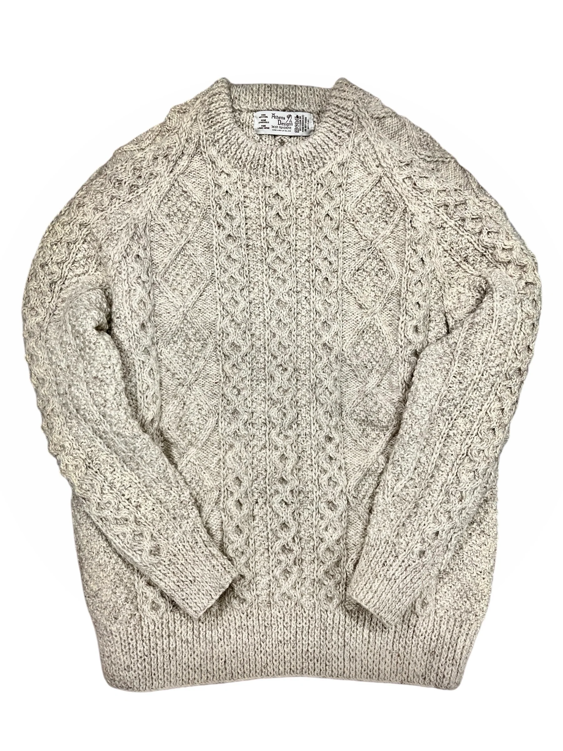 Irish Handknit Crewneck Aran Sweater - Image 10