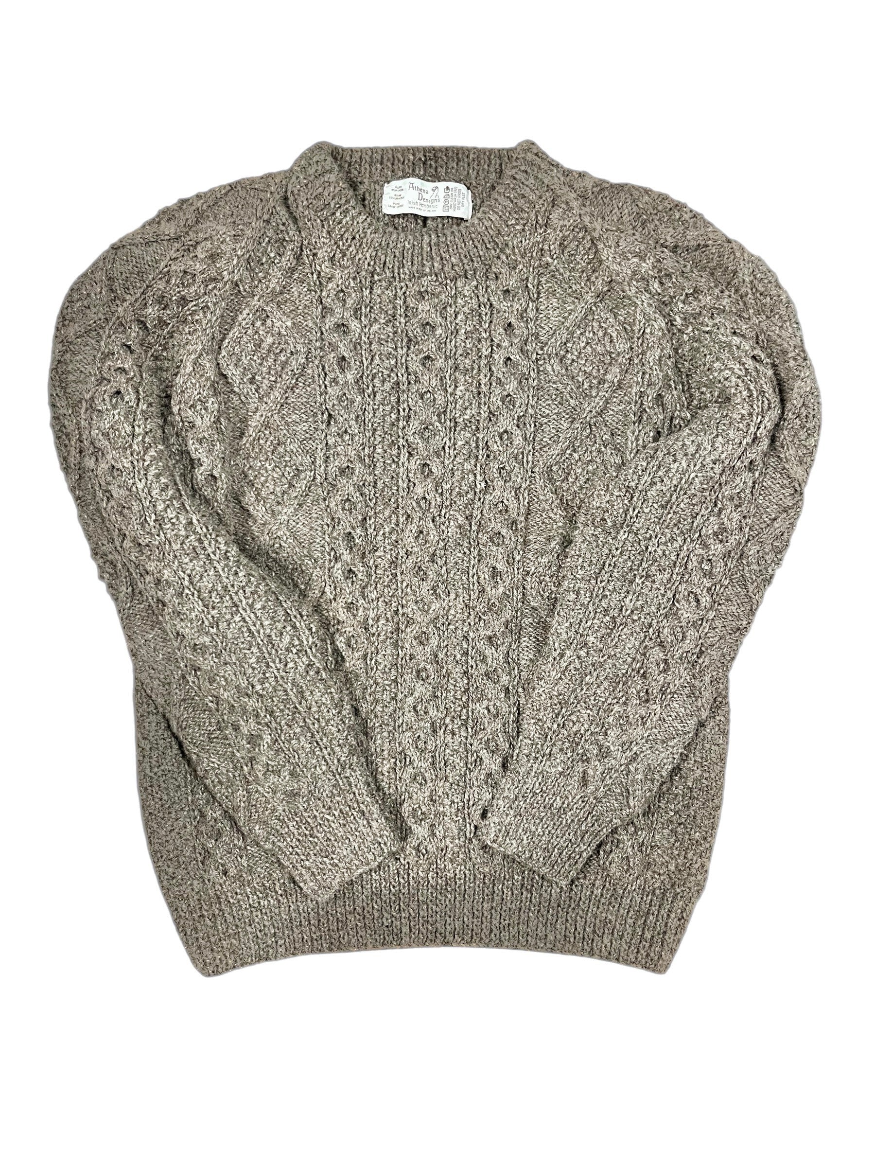 Irish Handknit Crewneck Aran Sweater - Image 12