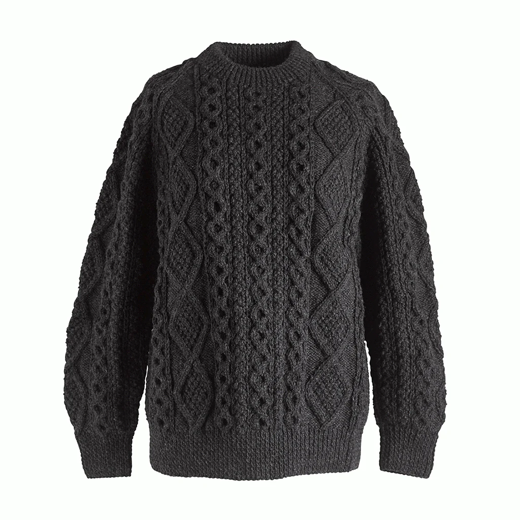 Irish Handknit Crewneck Aran Sweater - Image 2