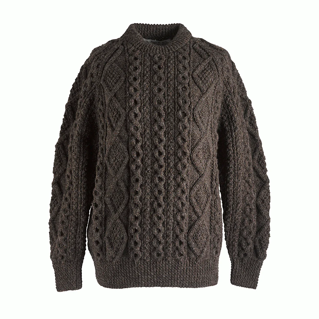 Irish Handknit Crewneck Aran Sweater - Image 4