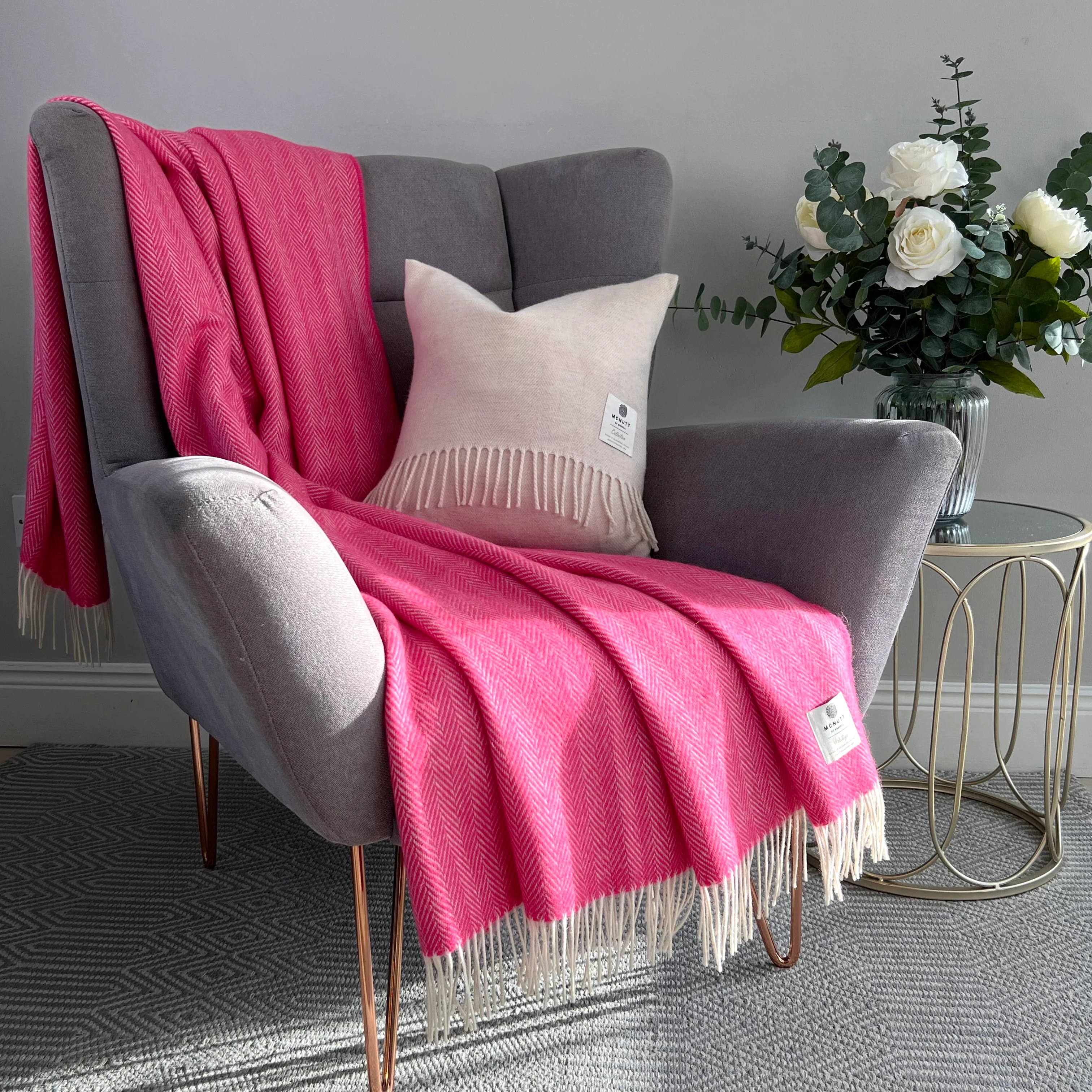 Irish Merino Wool Herringbone Throws - Image 3