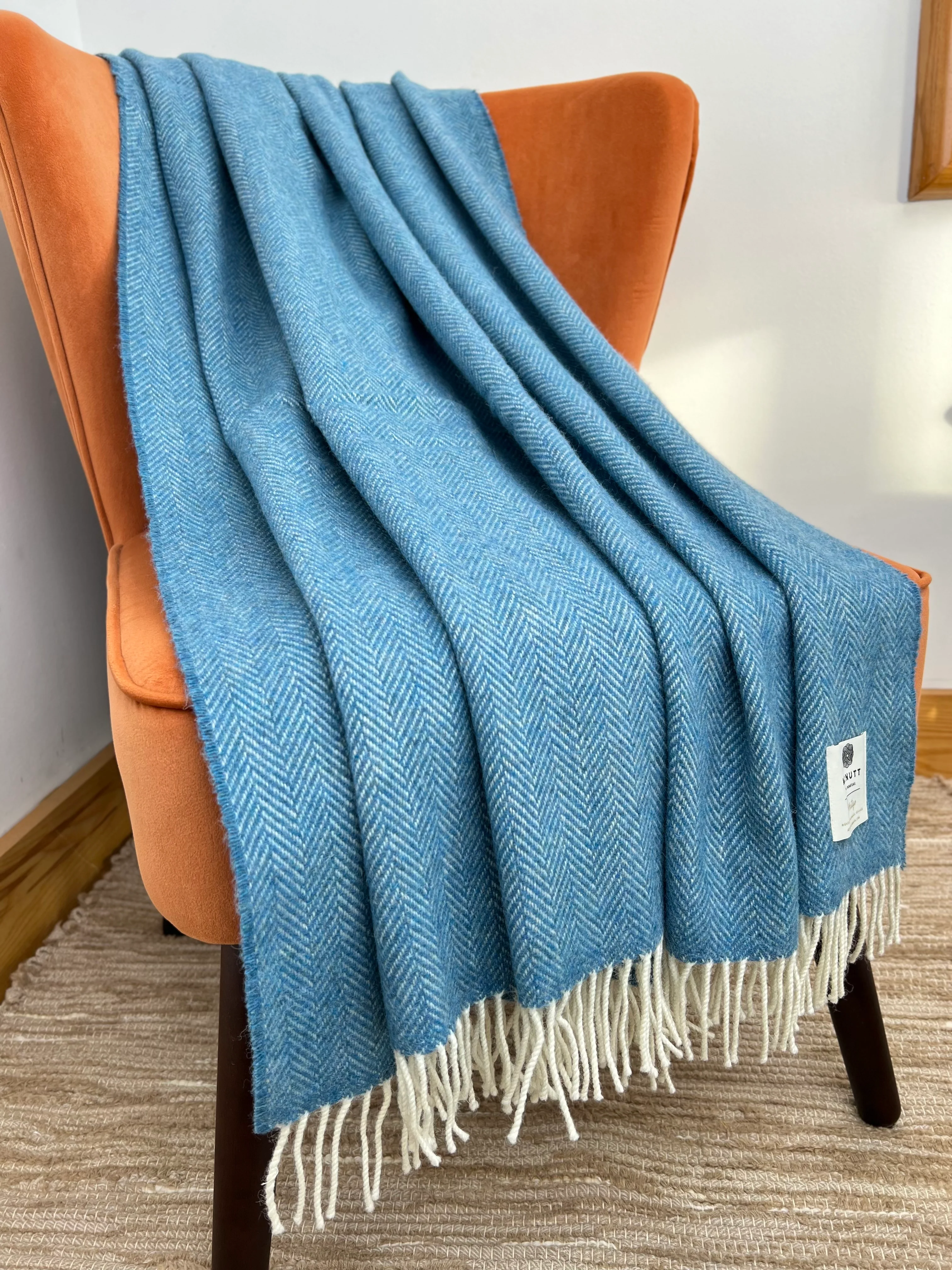 Irish Merino Wool Herringbone Throws - Image 6