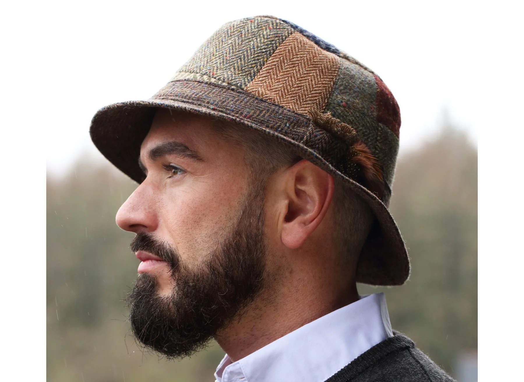 Irish Walking Hat - Patchwork Tweed - Image 2