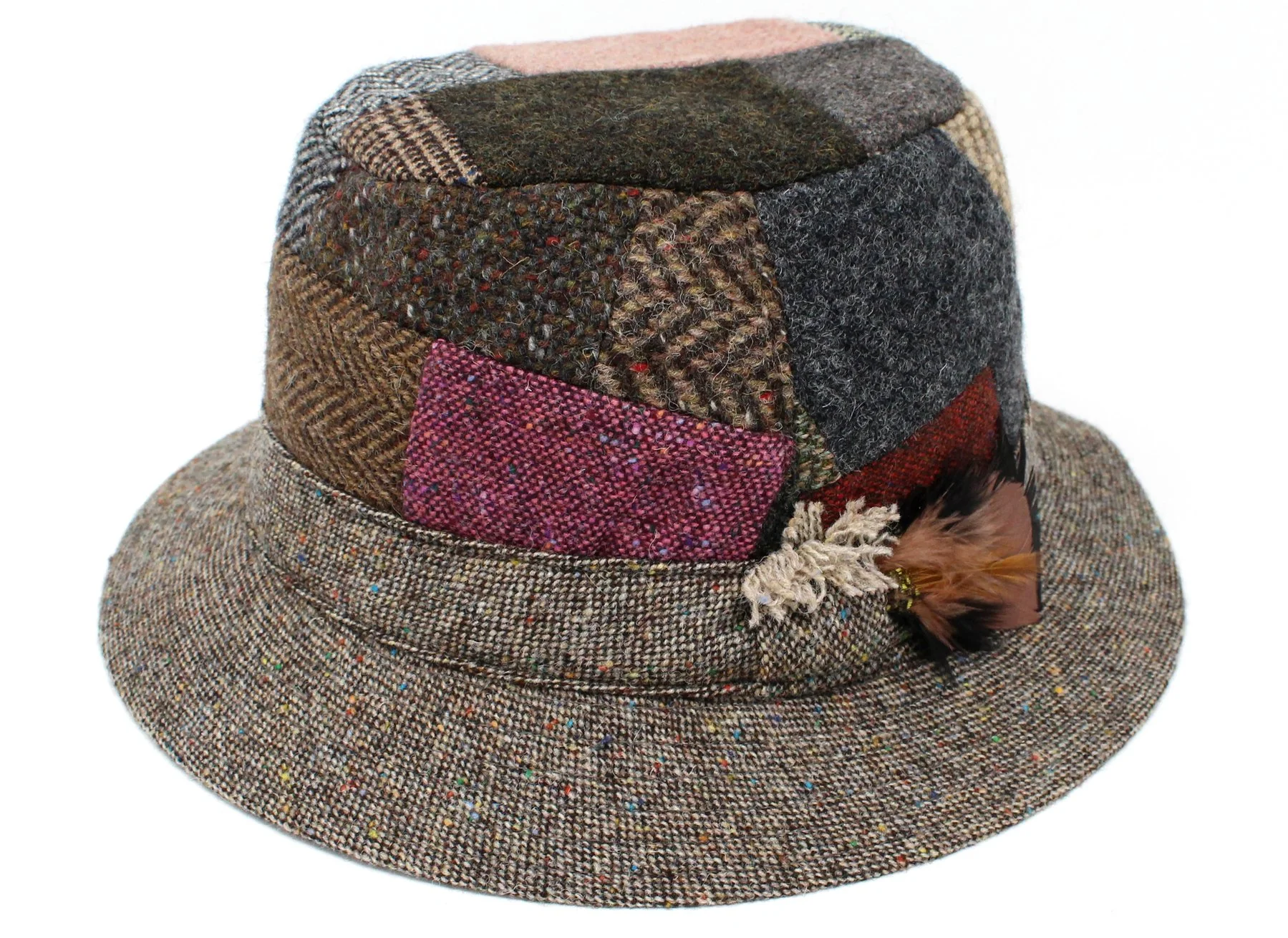 Irish Walking Hat - Patchwork Tweed - Image 3
