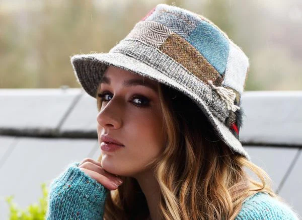 Irish Walking Hat - Patchwork Tweed - Image 4