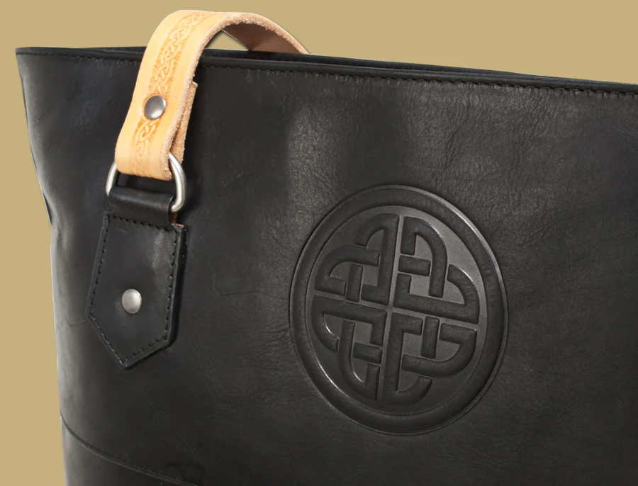 Ladies Leather Tote Bag - Black - Image 4