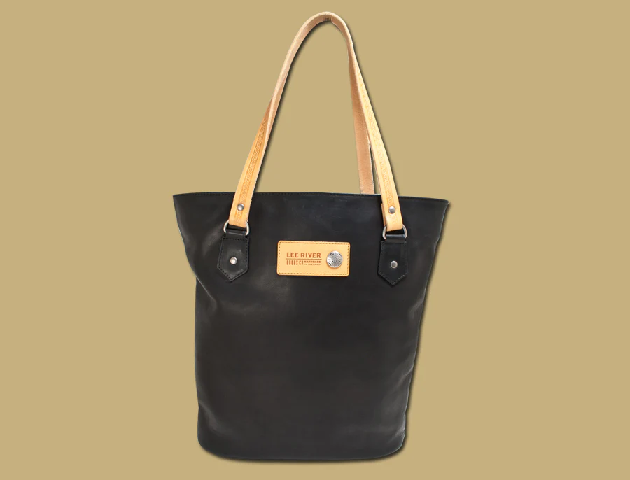 Ladies Leather Tote Bag - Black - Image 8