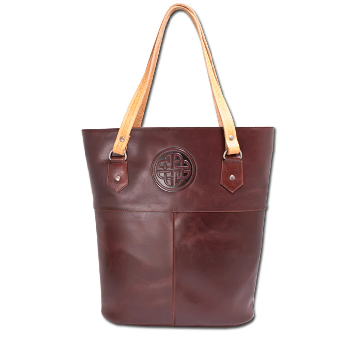 Ladies Leather Tote Bag - Brown - Image 3